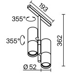 Фото 5 Трековый светильник Technical TR005-4-2X12W-DS-BBS