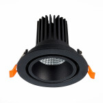 Фото 2 ST705.448.10 Св-к встр. Черный LED 1*10W 4000K 750Lm Ra>90 38° IP20 D102xH85 170-240V Встраиваемые светильники