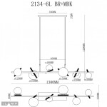Фото 1 Светильник подвесной iLamp Golden 2134-6L BR+MBK