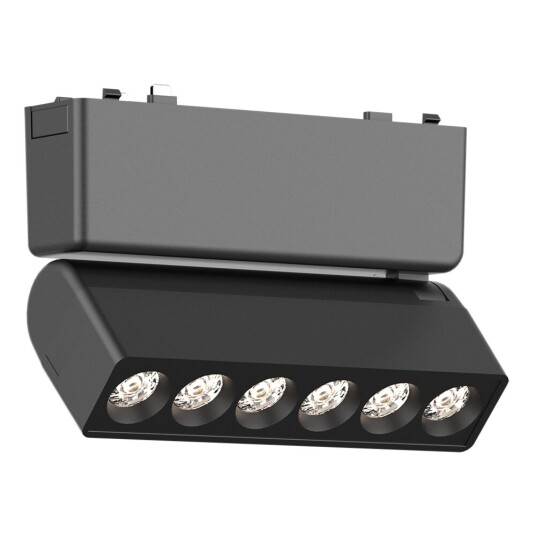 Фото ST675.446.06 Магнитный трековый светильник Черный LED 1*6W 4000K 360Lm Ra>90 IP20 L122xW26xH81 48V SKYFLAT