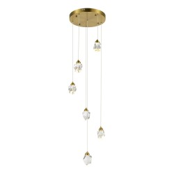 Фото SL6114.203.06 Светильник подвесной ST-Luce Золотистый/Прозрачный LED 6*3W 3000K КАСКАТО
