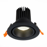 Фото 4 ST705.438.10 Св-к встр. Черный LED 1*10W 3000K 750Lm Ra>90 38° IP20 D102xH85 170-240V Встраиваемые светильники