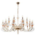 Фото 4 Люстра Crystal Lux CATARINA SP12+6 V2 GOLD/TRANSPARENT-COGNAC
