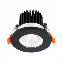 Фото ST704.438.10 Св-к встр. Черный LED 1*10W 3000K 900Lm Ra>90 38° IP20 D80xH60 170-240V Встраиваемые светильники