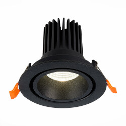 Фото ST705.438.10 Св-к встр. Черный LED 1*10W 3000K 750Lm Ra>90 38° IP20 D102xH85 170-240V Встраиваемые светильники