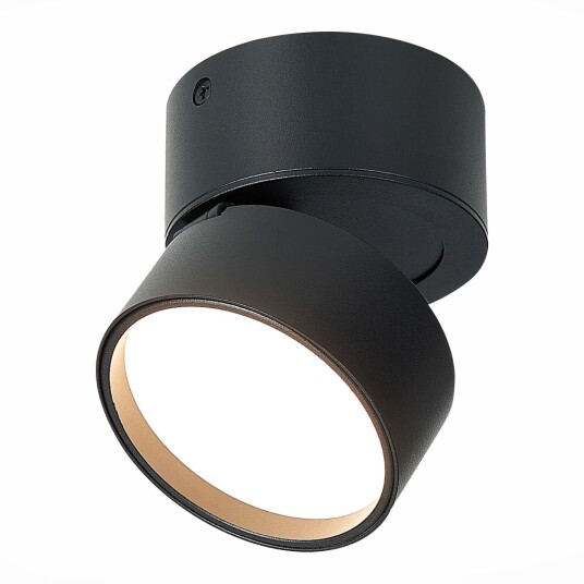 Фото ST651.432.09 Светильник потолочный поворотный Черный LED 1*9W 3000K 720Lm Ra>90 120° IP20 D85xH87 17 Накладные светильники