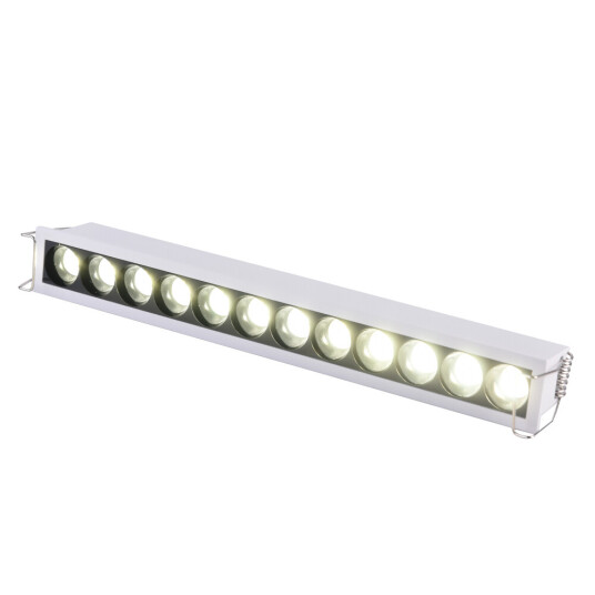 Фото ST762.532.12 Св-к встр. белый LED 1*12W 3000K 1 200Lm Ra 24° IP20 L240xW30xH36 170-240VV Встраиваемые светильники
