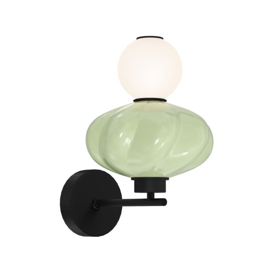 Фото SL6134.401.01 Светильник настенный ST-Luce черный/зелёный, опаловый LED 1*8W 3000K ФЛОРЕНТИНИ