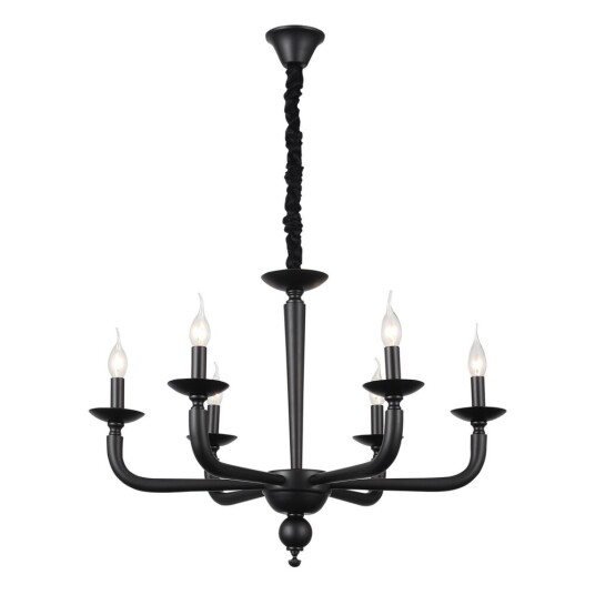 Фото SL1114.403.06 Люстра подвесная ST-Luce Черный E14 6*40W ФОРТЕЗА