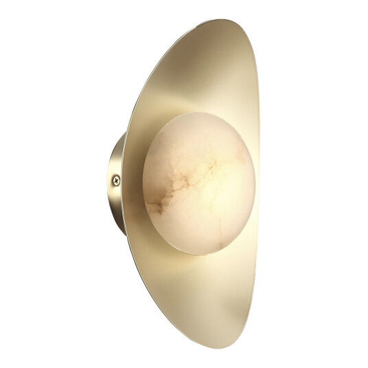 Фото SL6229.211.01 Светильник настенный ST-Luce Золотистый/Алебастр LED 1*7W 3000K PEARL